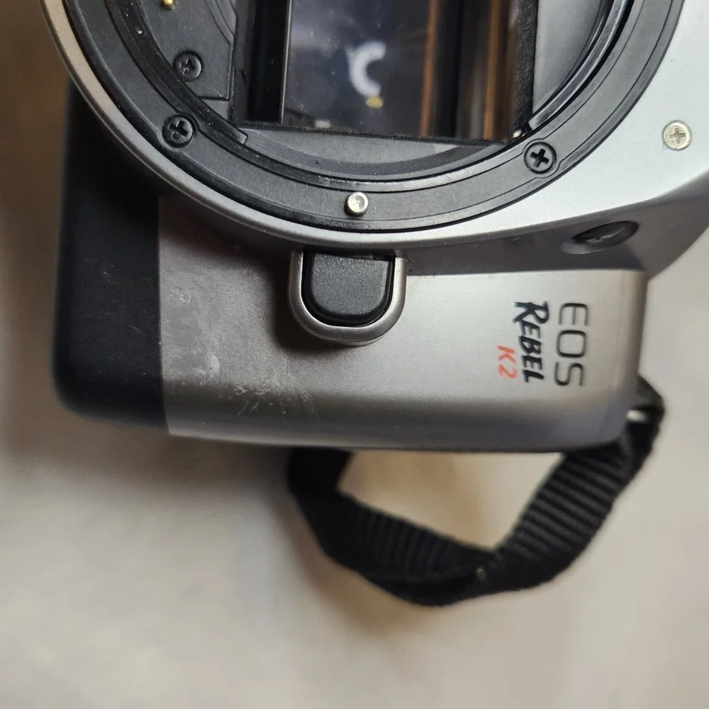 Canon EOS K2 REBEL 35mm SLR Camera Silver Body Only Untested For Parts Or Repair